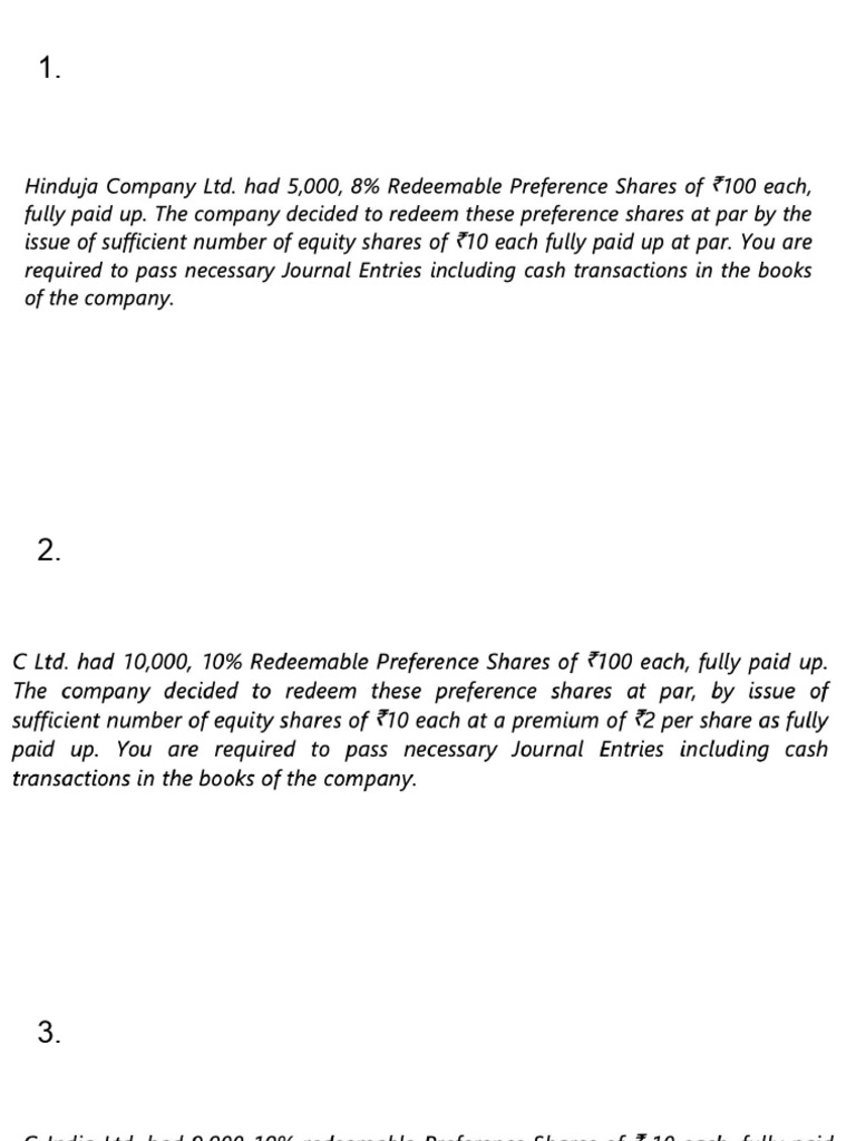 Preference Shares N1 - N6 | PDF
