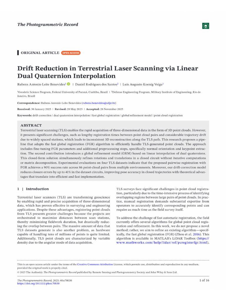 Drift in Terrestrial Laser Scanning | PDF | Free Content | Copyright Law