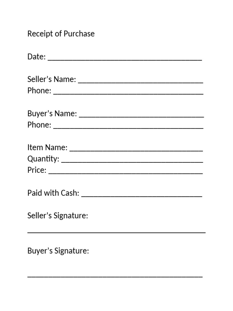Receipt Template | PDF