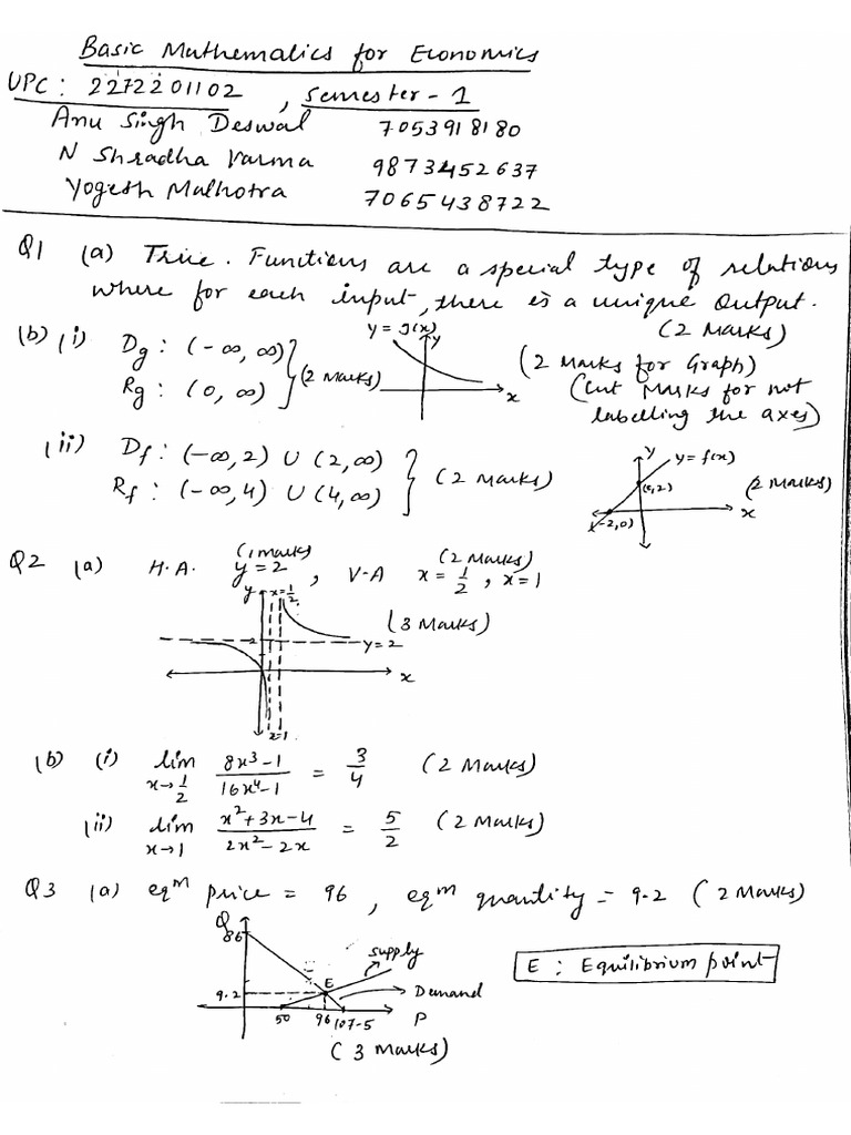 Basic Maths Marking Scheme | PDF