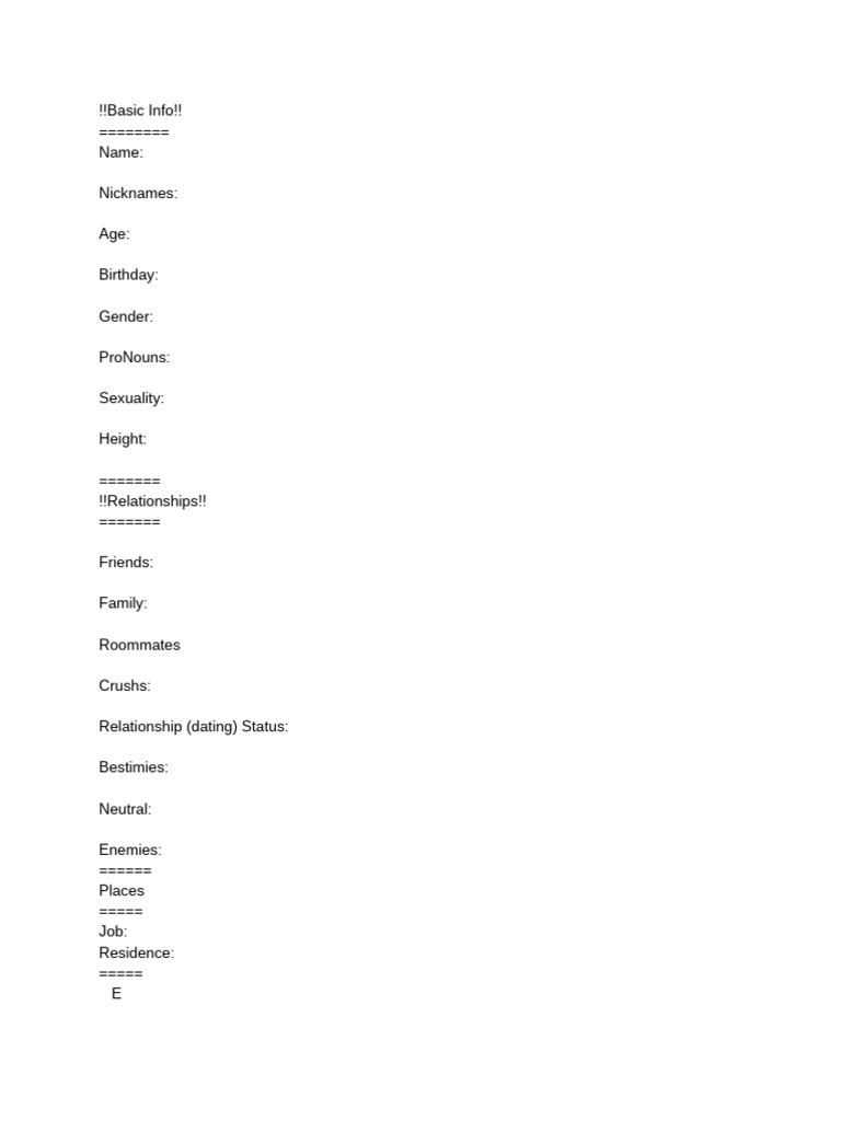 !!basic Info!! | PDF