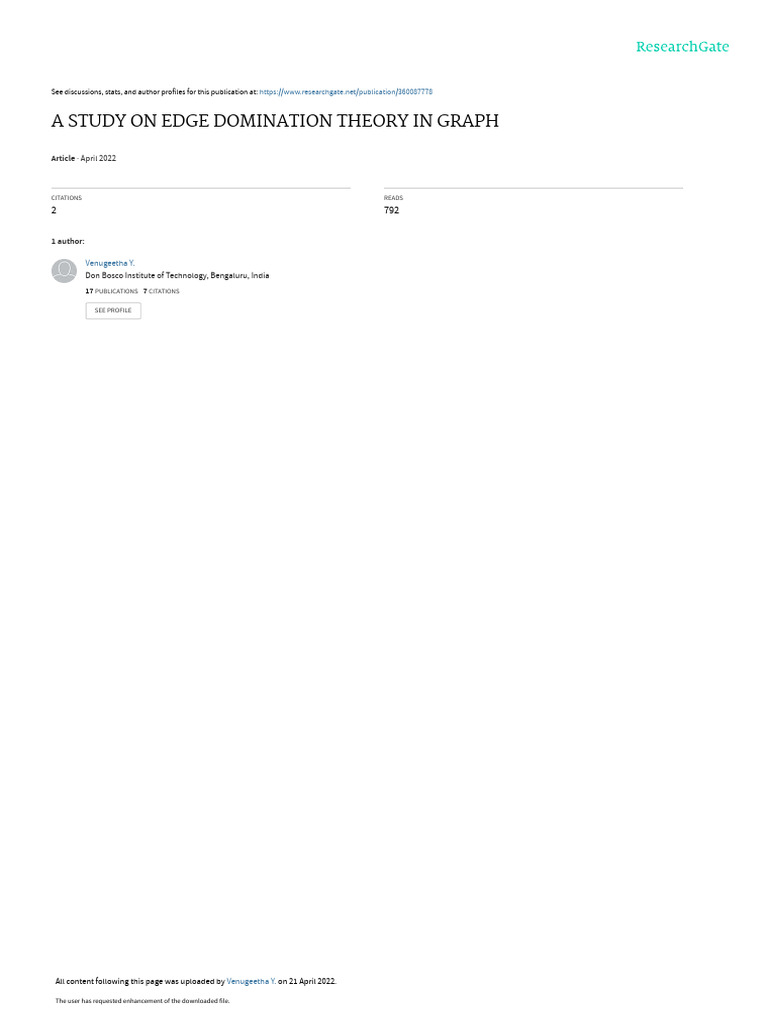 Edge Dom Graph Apr-2019 | PDF | Vertex (Graph Theory) | Mathematics