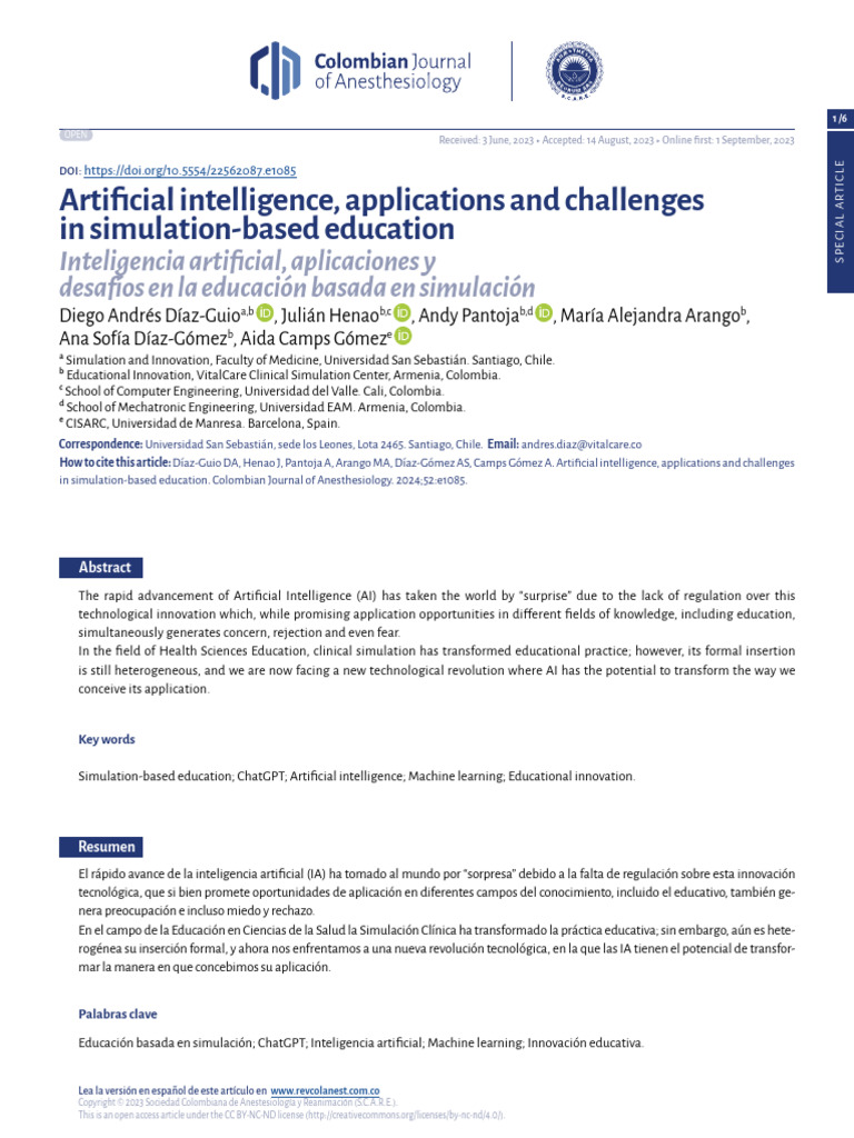Artificial Intelligence, Applications and Challenges in Simulation ...