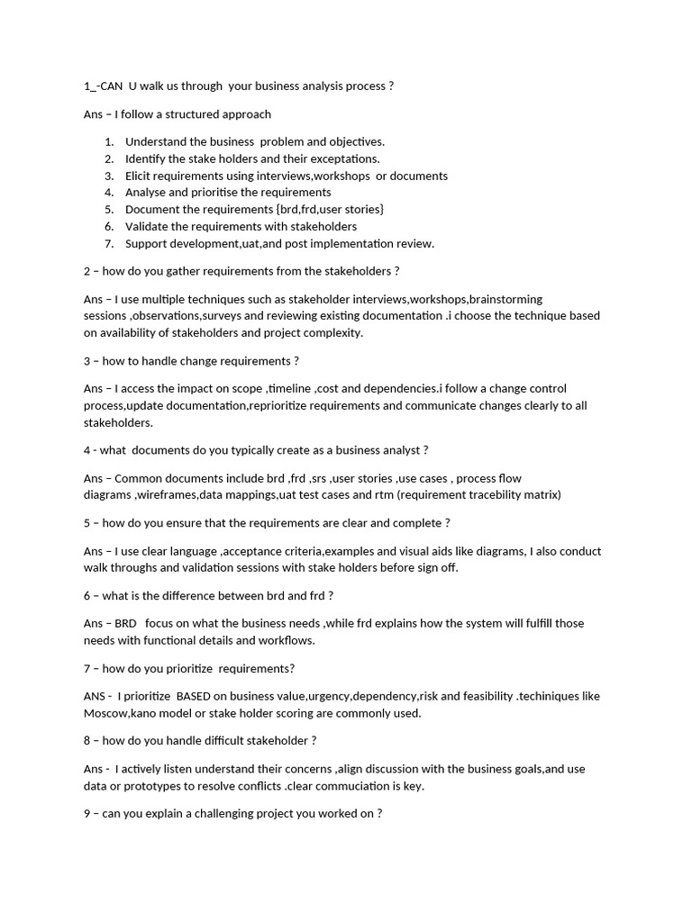 imp q ba | PDF | Business Analysis | Business