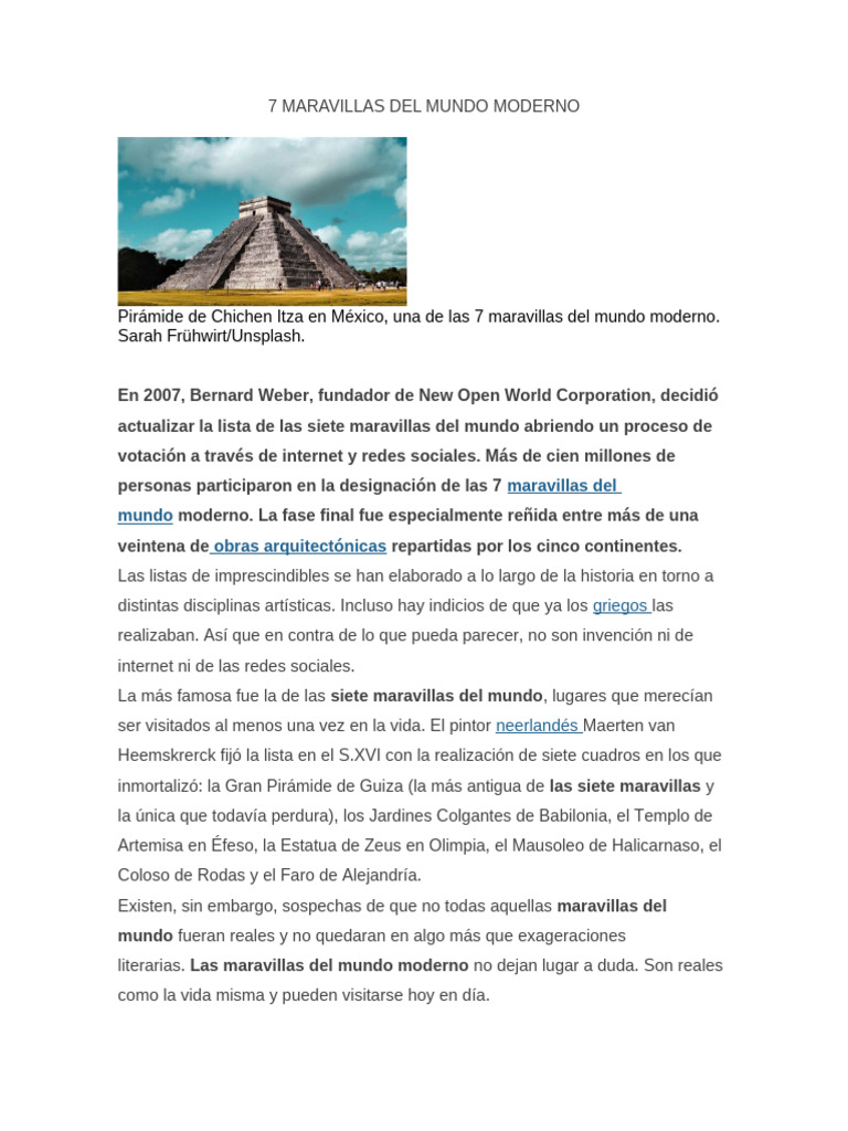 7 Maravillas Del Mundo Moderno | PDF