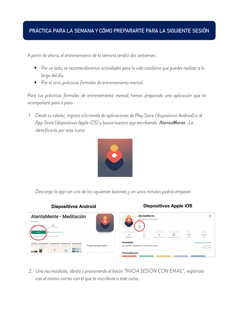 CC101+S2+Instrucciones+App+AtentaMente | PDF