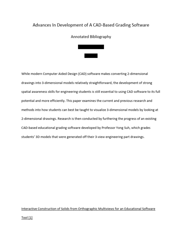 Example 1 - Annotated - Bibliography - FINAL | PDF | 3 D Computer ...