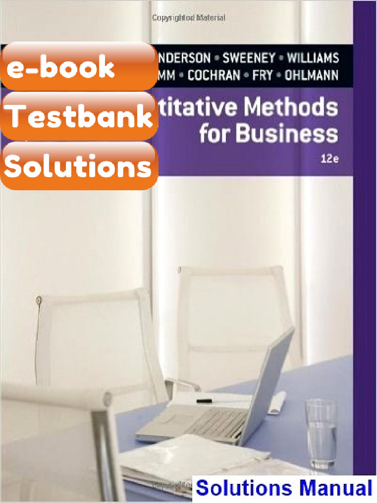 Testbank Quantitative Methods For Business 12th Edition Anderson | PDF ...