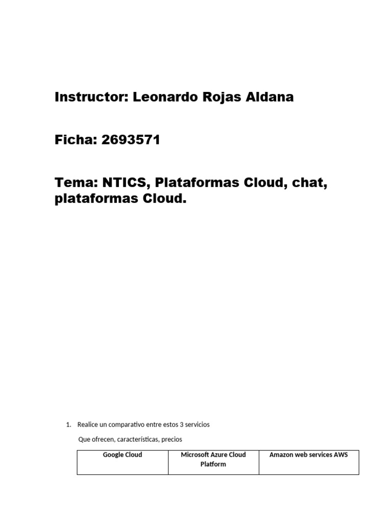 Ntics | PDF | Computación en la nube | Servicios web de Amazon