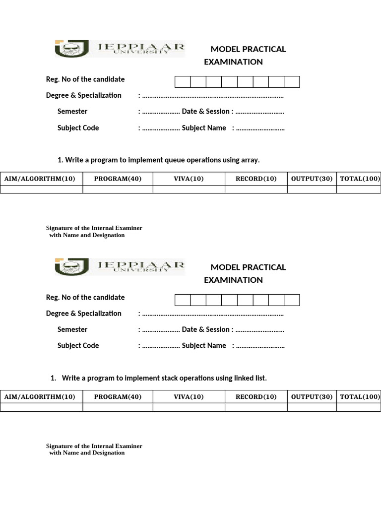 Model Practical Examination - Updated | PDF | Applied Mathematics ...