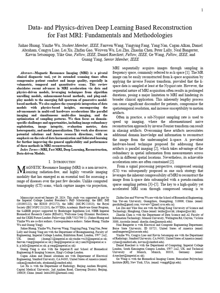 Data - and Physics-Driven Deep Learning Based Reconstruction For Fast ...