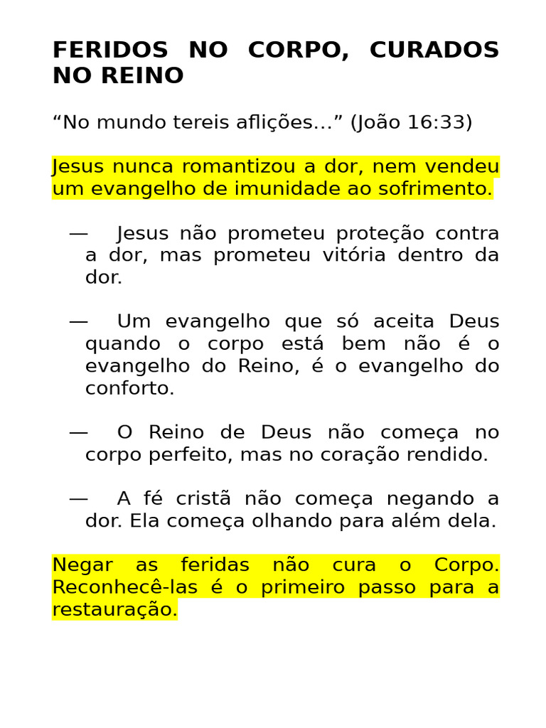 Ferdos No Corpo J Curados No Reino | PDF | Jesus | Evangelhos