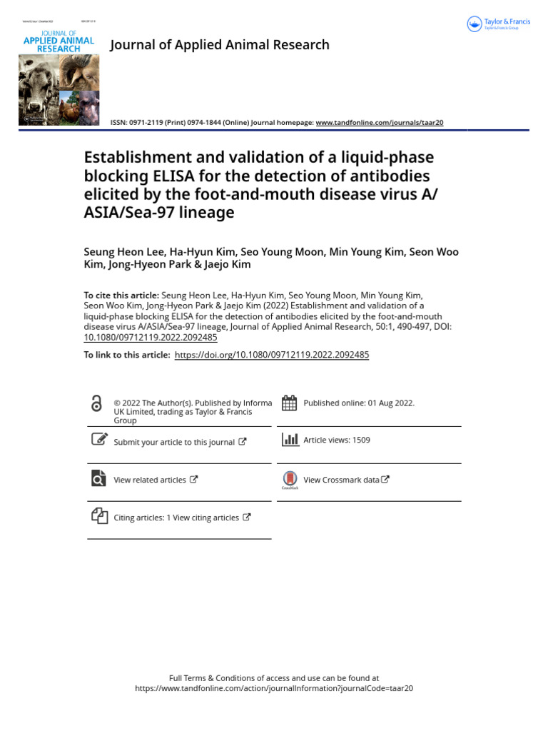 Establishment and Validation of A Liquid-Phase Blocking ELISA For The ...