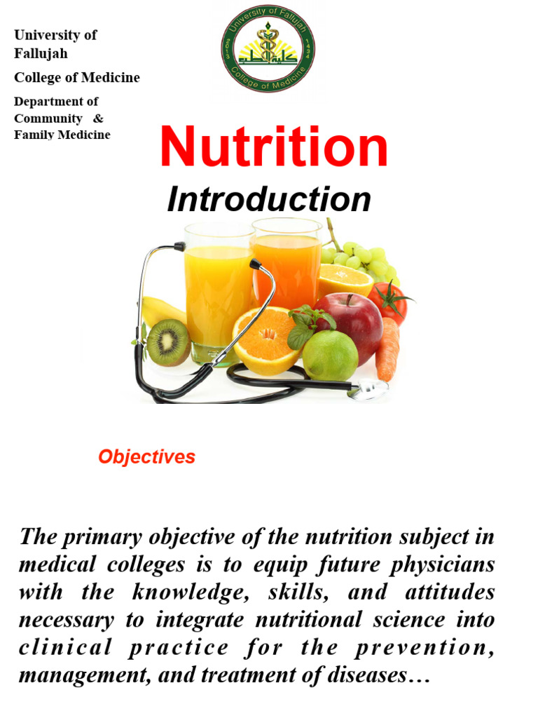 Introduction To Nutrition 2026 | PDF | Nutrition | Diet & Nutrition
