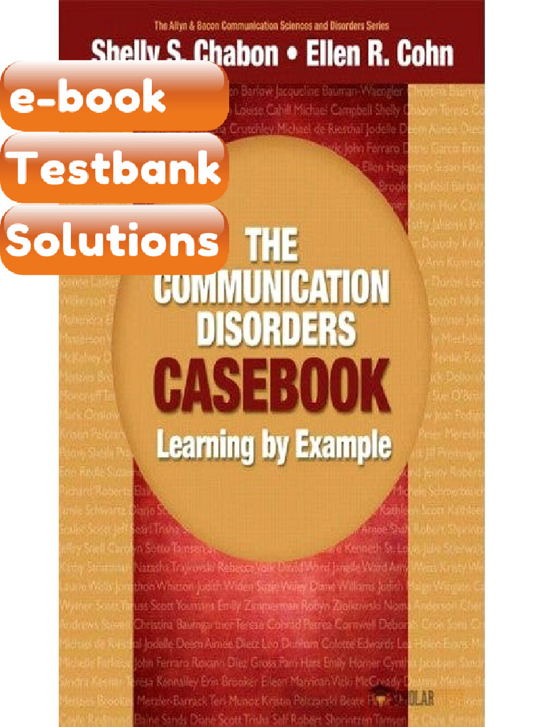 Testbank Communication Disorders Casebook the Learning by Example ...