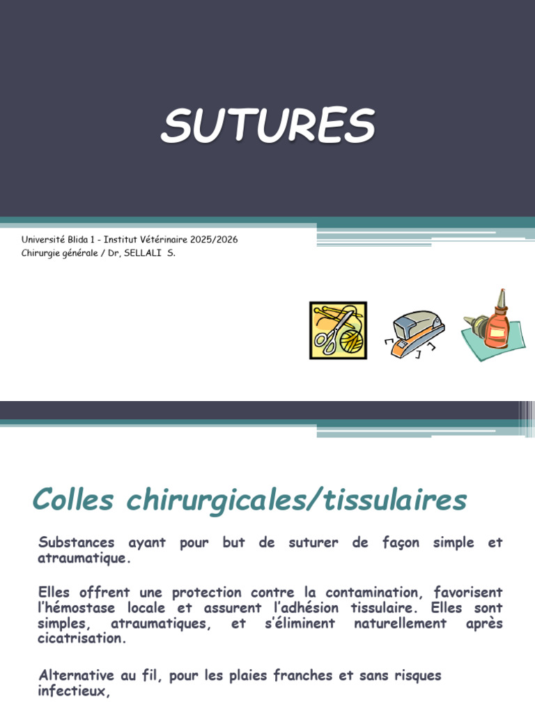 Sutures 20251023 | PDF | Suture (médecine) | Médecine clinique