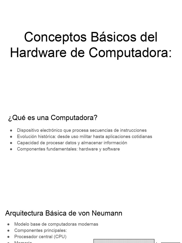 Conceptos Básicos Del Hardware de Computadora | PDF | Hardware de la ...