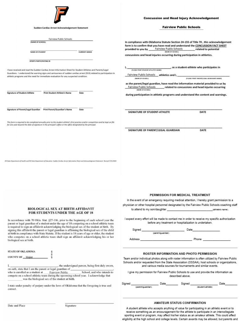 Athletics Forms | PDF