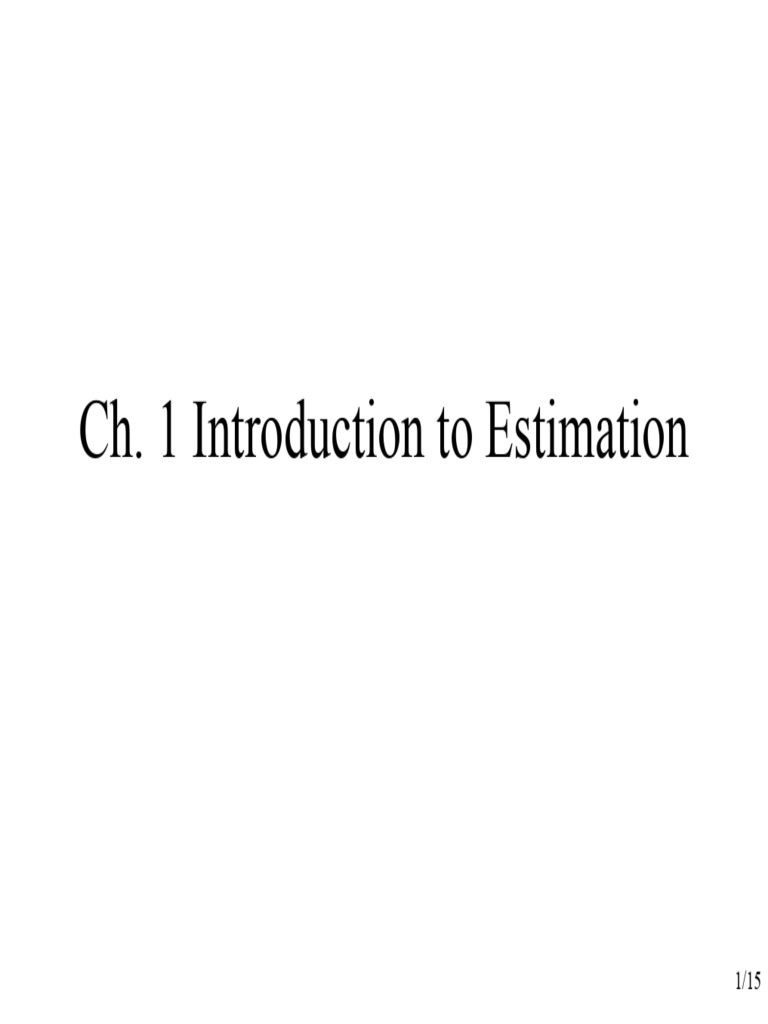 CH - 1 Intro To Estimation | PDF | Bias Of An Estimator | Estimation Theory