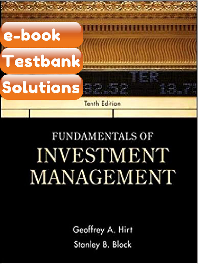 Testbank Fundamentals of Investment Management 10th Edition by Geoffrey ...