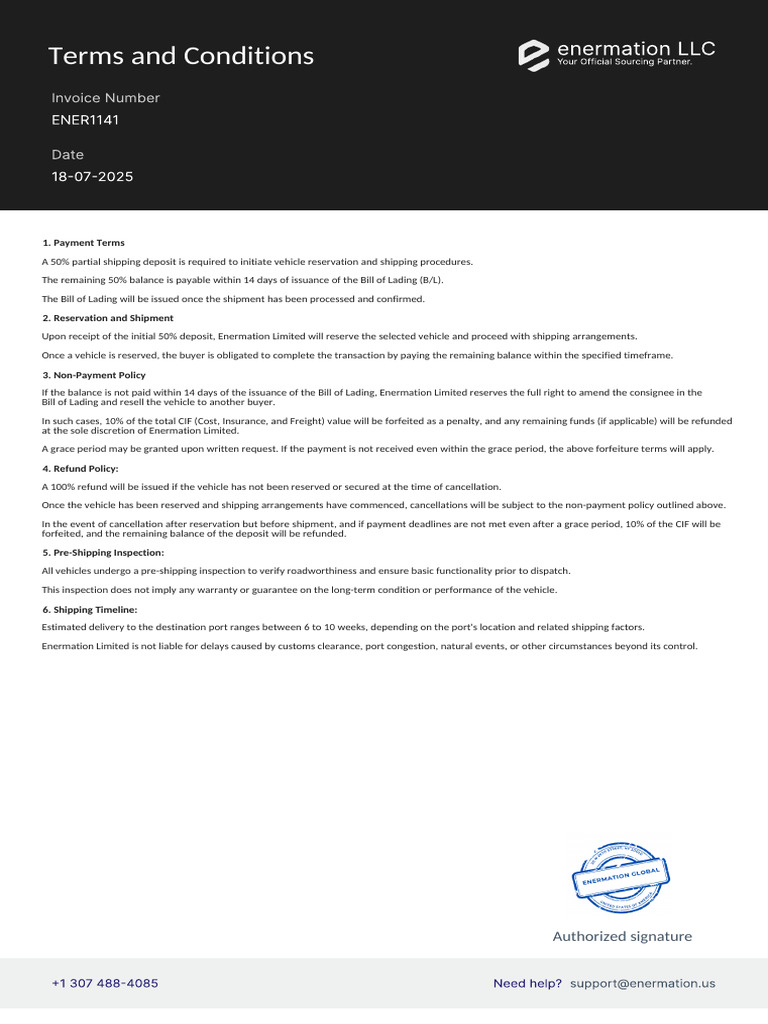 Terms and Conditions For Invoice | PDF | Bill Of Lading