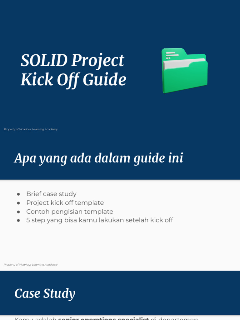SOLID Project Kick Off Guide - V1 | PDF