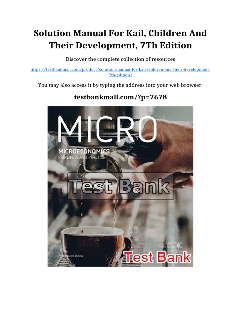 Solution Manual for Kail, Children and Their Development, 7th Edition ...