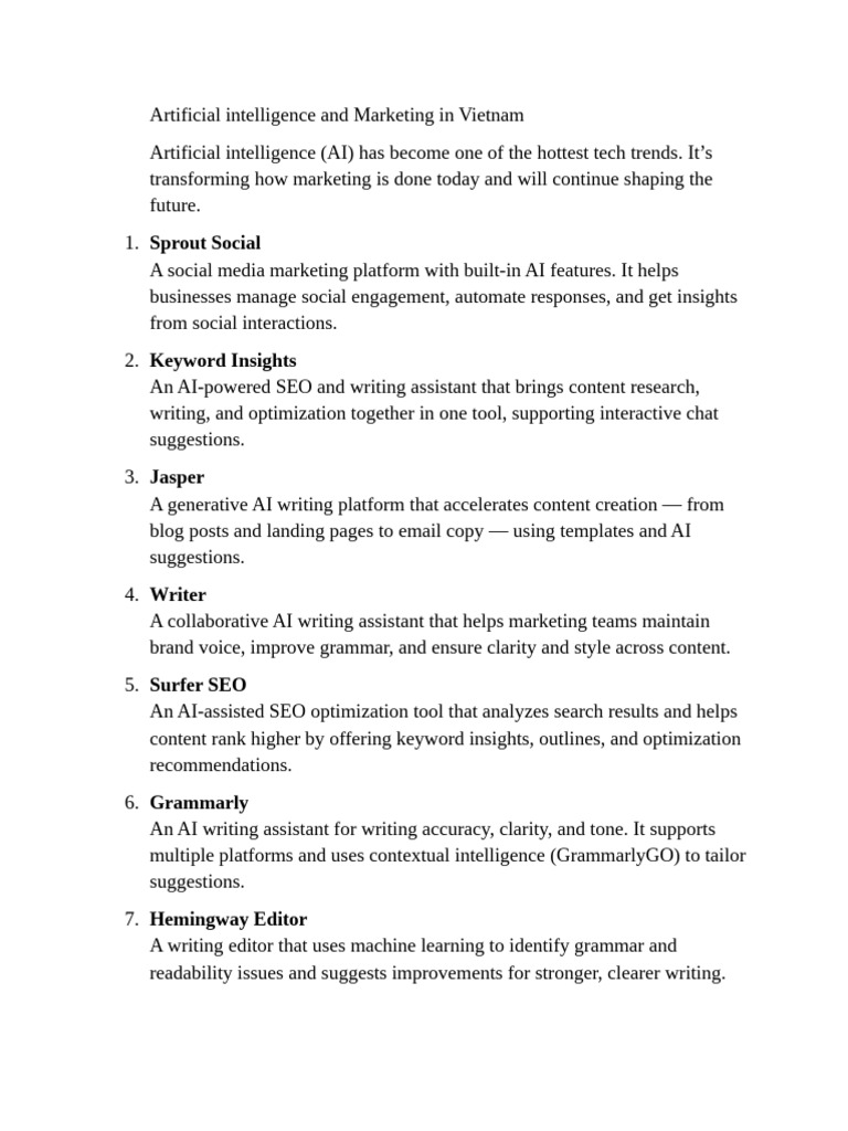 Marketing AI Tools | PDF
