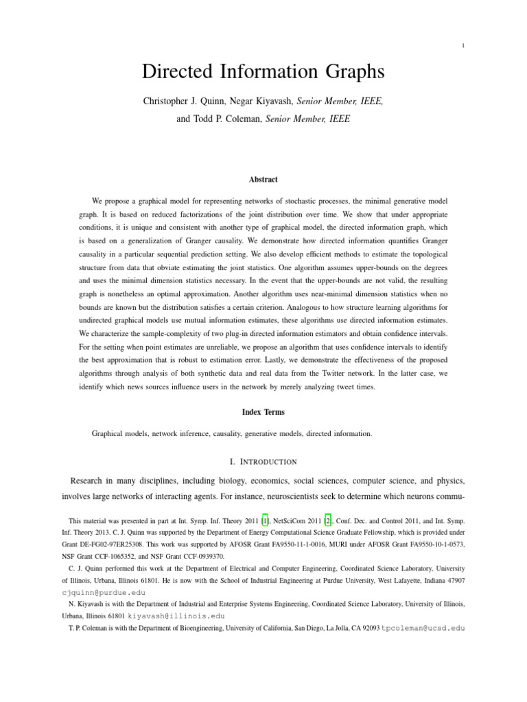 Directed Information Graphs | PDF | Bayesian Network | Causality
