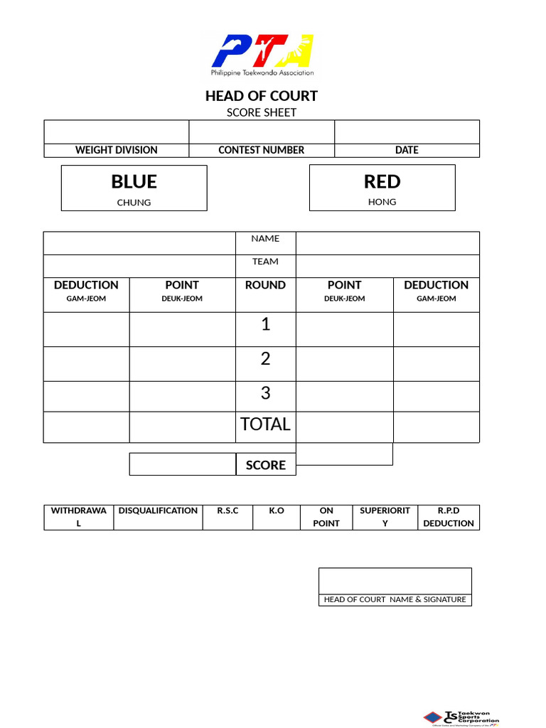 Score Sheet | PDF