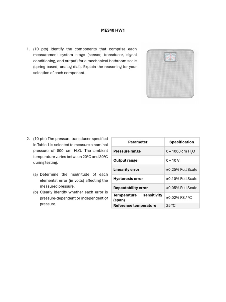 ME340 HW1 Corrected | PDF