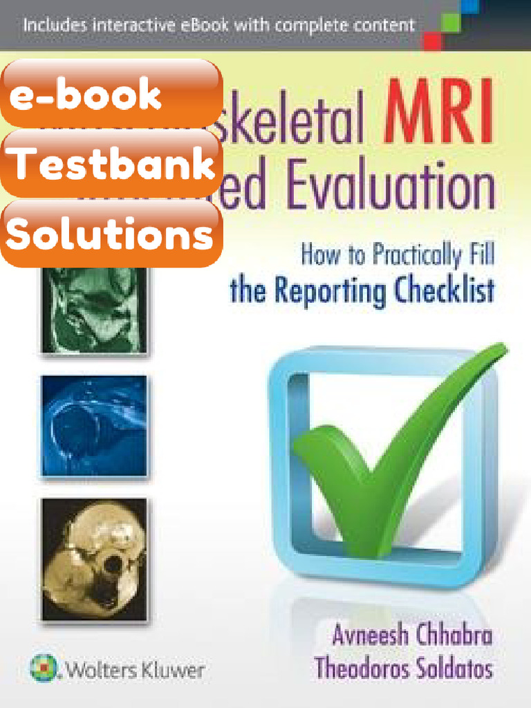 Testbank Musculoskeletal MRI Structured Evaluation How to Practically ...