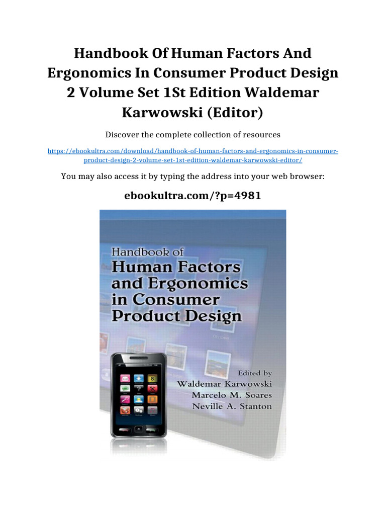 Handbook of Human Factors and Ergonomics in Consumer Product Design 2 ...
