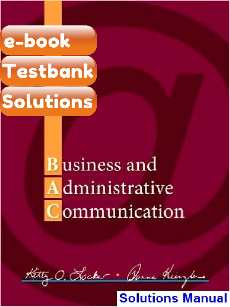 Testbank Business and Administrative Communication 10th Edition Locker ...
