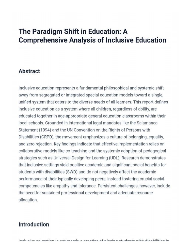 Inclusive Education | PDF