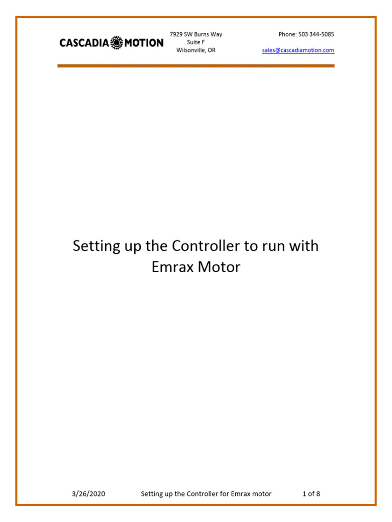 Setting Up The Emrax Motor V1 - 2 | PDF | Resistor | Electric Motor