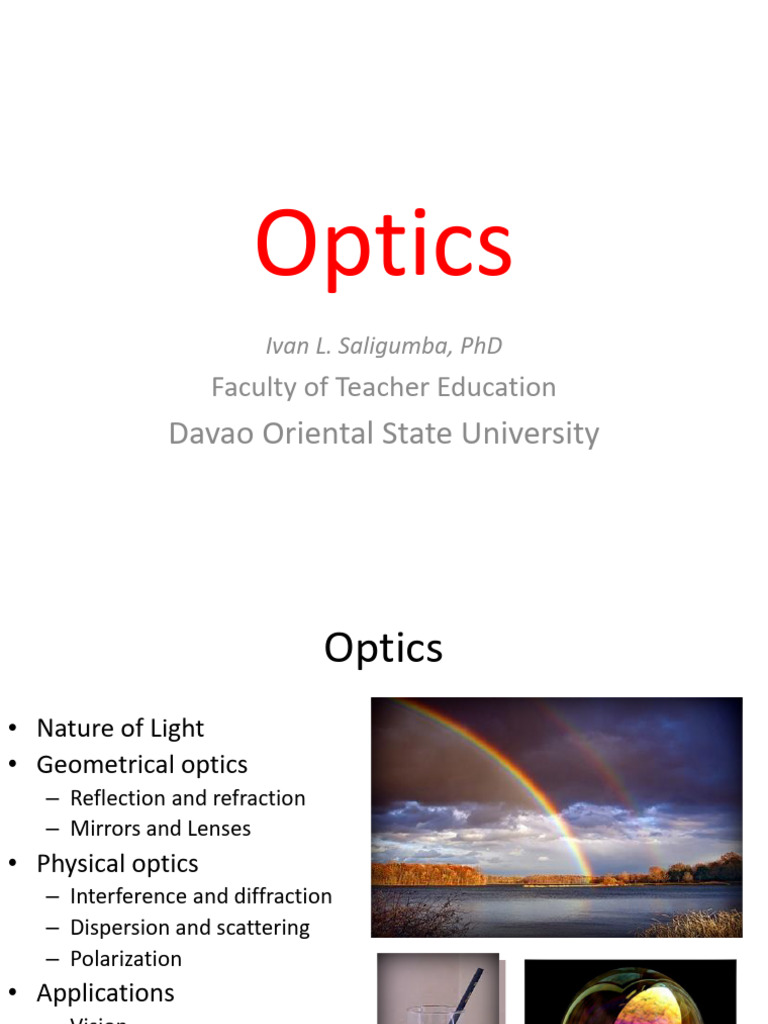 Optics | PDF | Optics | Light
