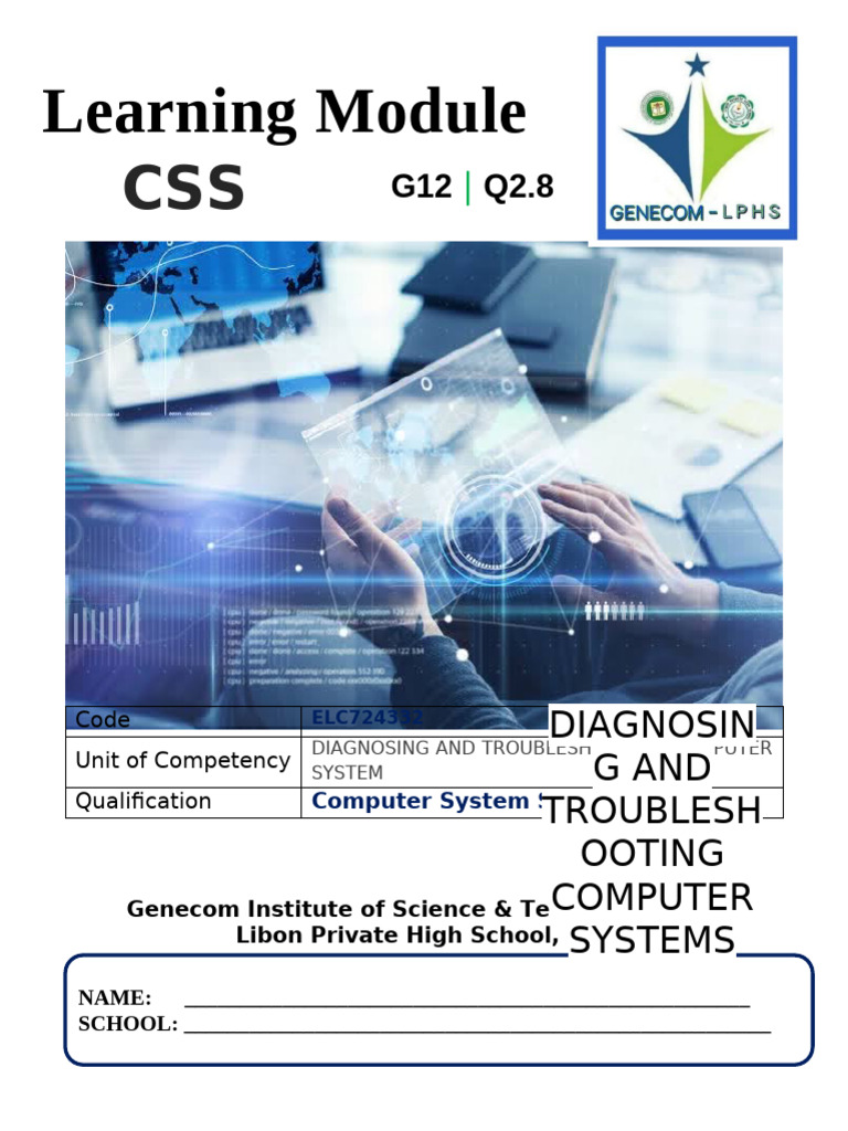 Q2 8 Troubleshooting Computer Systems-1 | PDF | Troubleshooting | Bios
