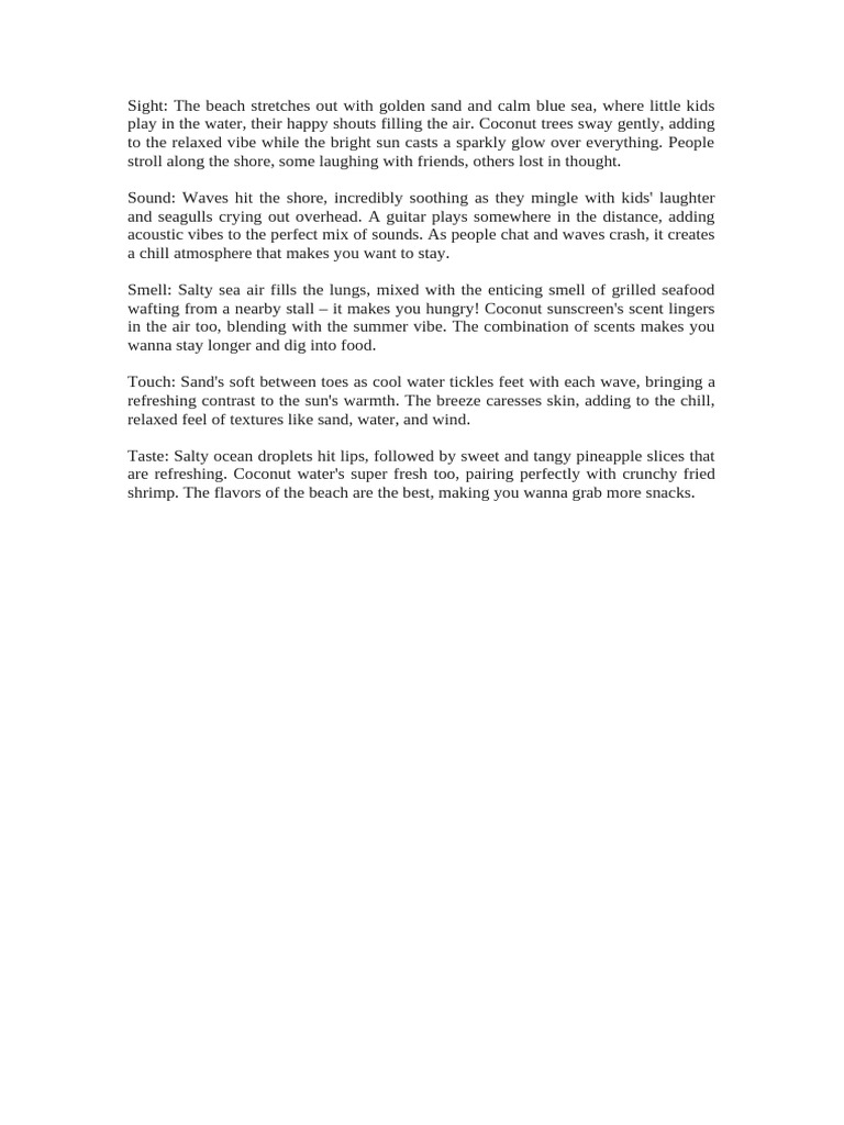 Example of Descriptive Writing | PDF