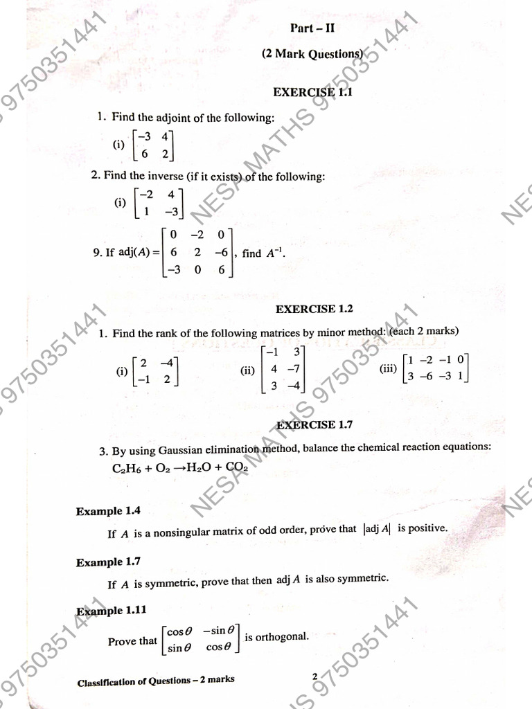 12th Maths Important 2 Mark Questions English Medium PDF Download 1 | PDF