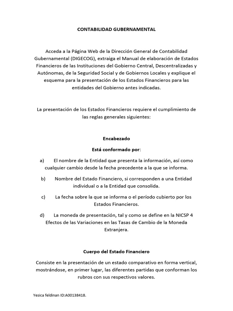 Contabilidad Gubernamenta2, Unidad 4. | PDF | Estado financiero ...