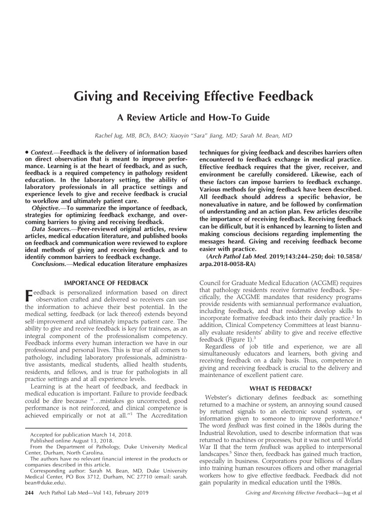 Effective Feedback 1722148036 | PDF | Learning | Mindset