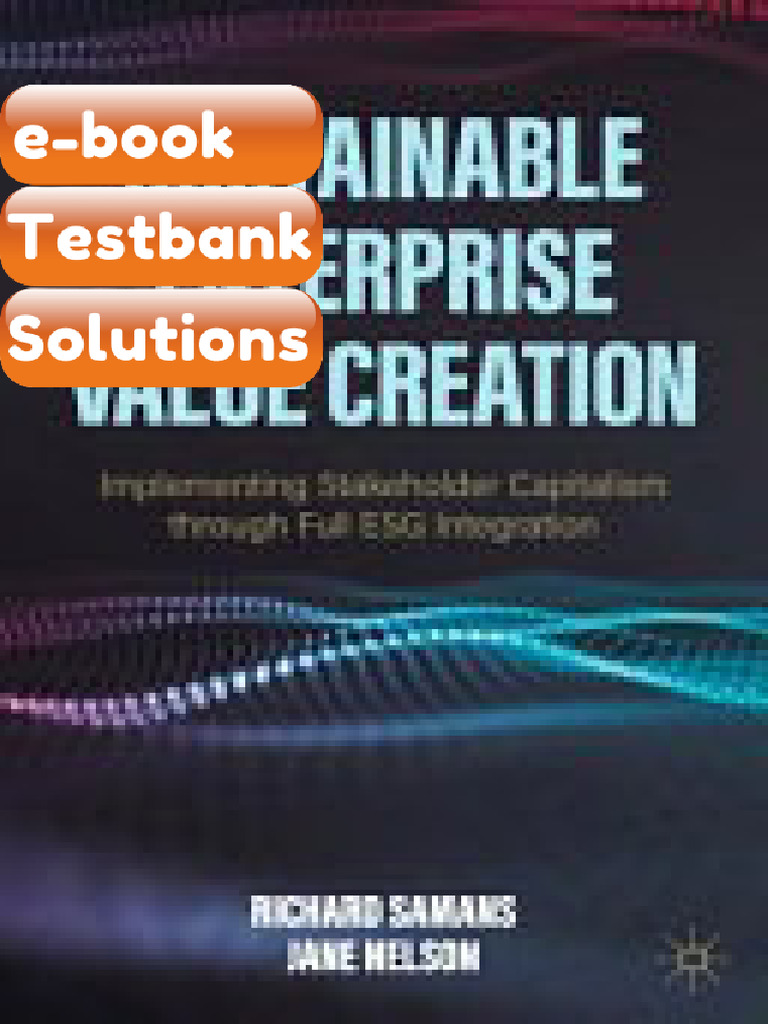 Testbank Sustainable Enterprise Value Creation Implementing Stakeholder ...