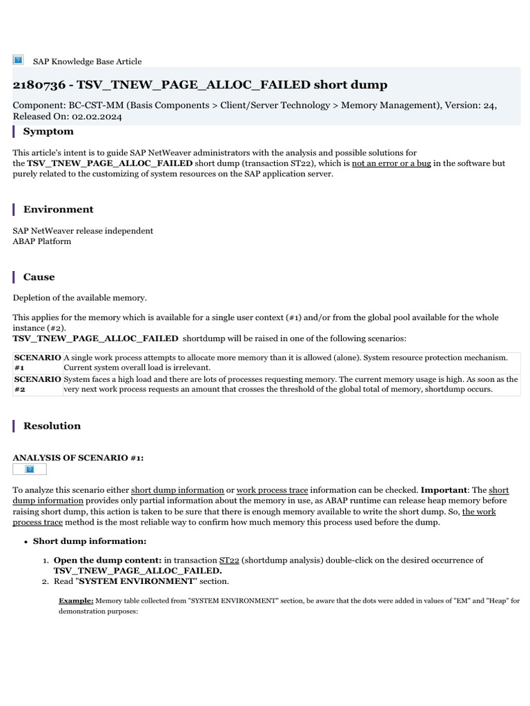 Short Dump TSV Tnew Page Alloc Failed 1737796665 | PDF | Computer ...