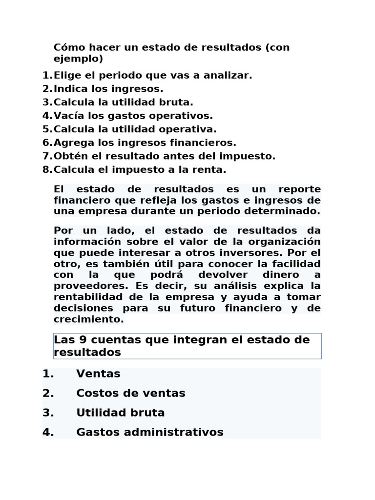 Guia de Estados Finacieros | PDF | Estado financiero | Contabilidad