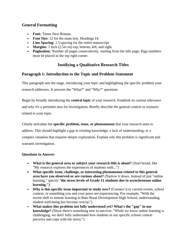 Guidelines For The Justification of Titles 1 | PDF | Qualitative ...
