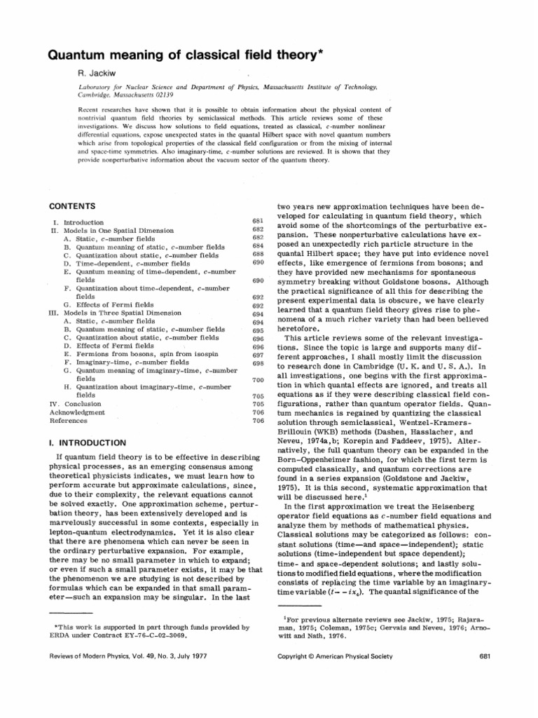 Jackiw 77 | PDF | Quantum Field Theory | Perturbation Theory (Quantum ...