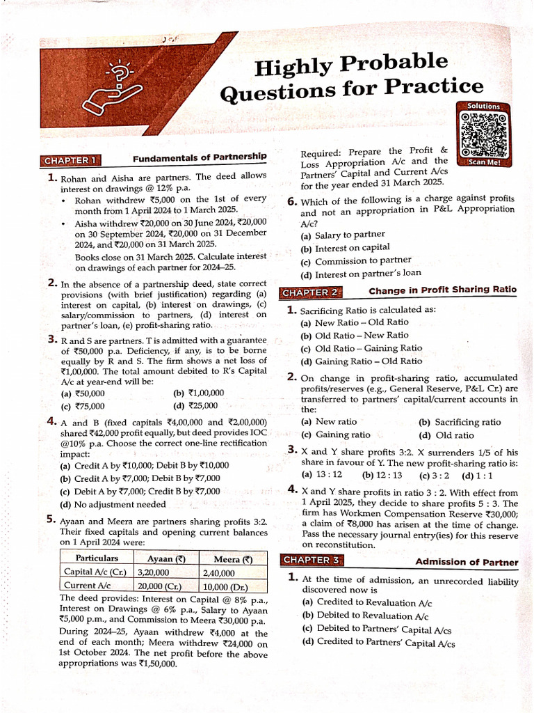 Acc. Most Probably Questions | PDF