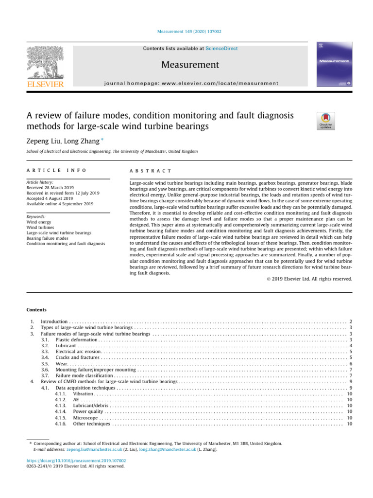 A Review of Failure Modes, Condition Monitoring and Fault Diagnosis ...