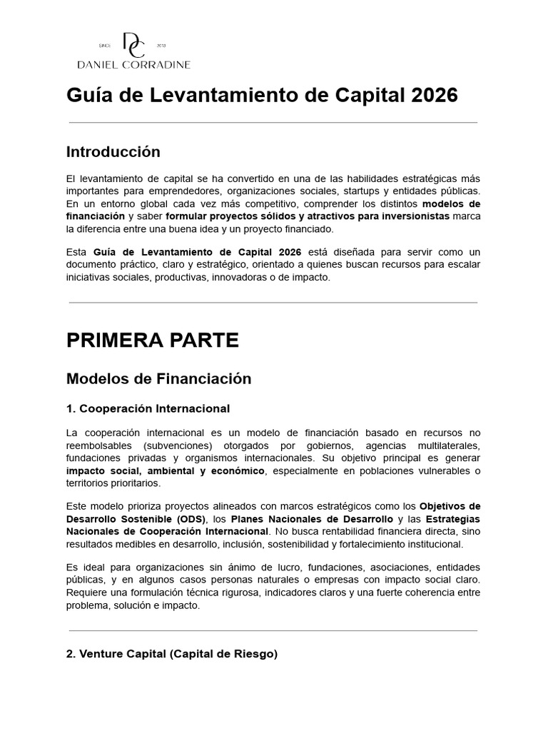 Manual de Levantamiento de Capital | PDF | Capital de riesgo | Finanzas ...